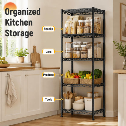 GRANNY SAYS 5-Tier Narrow Storage Shelves for Small Spaces – 15.8" W Metal Shelving Unit