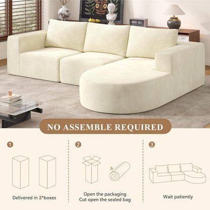 Modular Sectional Sofa with L-Shape Chaise,Cloud Sectional Modern Sleeper Couch with Deep