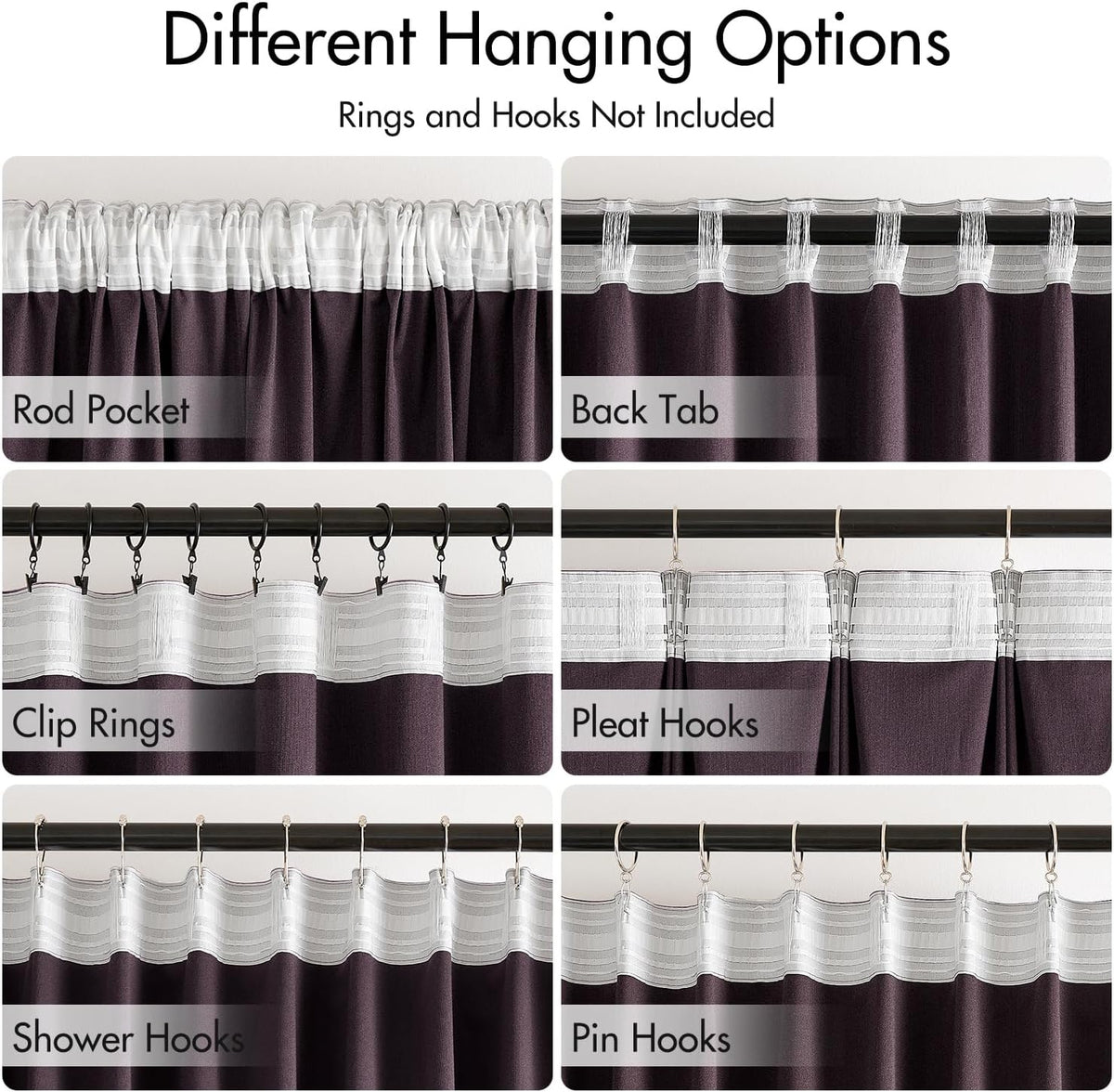 MIULEE Dark Purple Velvet Curtains 90 inches 2 Panels - Luxury Room Darkening Window Drapes for