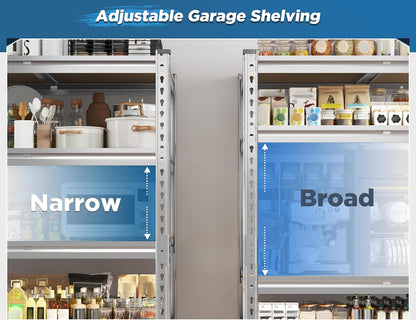 REIBII Garage Shelving, 4 Tier Storage Shelves Load 2550LBS, Adjustable Garage Shelving Heavy Duty
