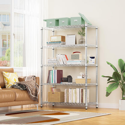 1750 LBS Storage Shelves 5-Tier Utility Shelving Unit Steel Organizer Wire Rack for
