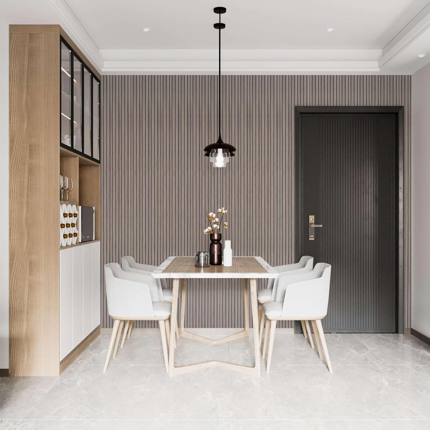 IZODEKOR 3D Wood Effect Wall Panels - Faux Wood Paneling for Living Room, Kitchen, Bathroom and