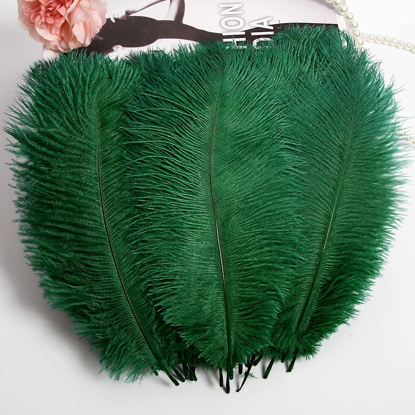 THARAHT 24pcs Ostrich Feathers Natural Bulk 10-12Inch 25cm-30cm for Wedding Party Centerpieces