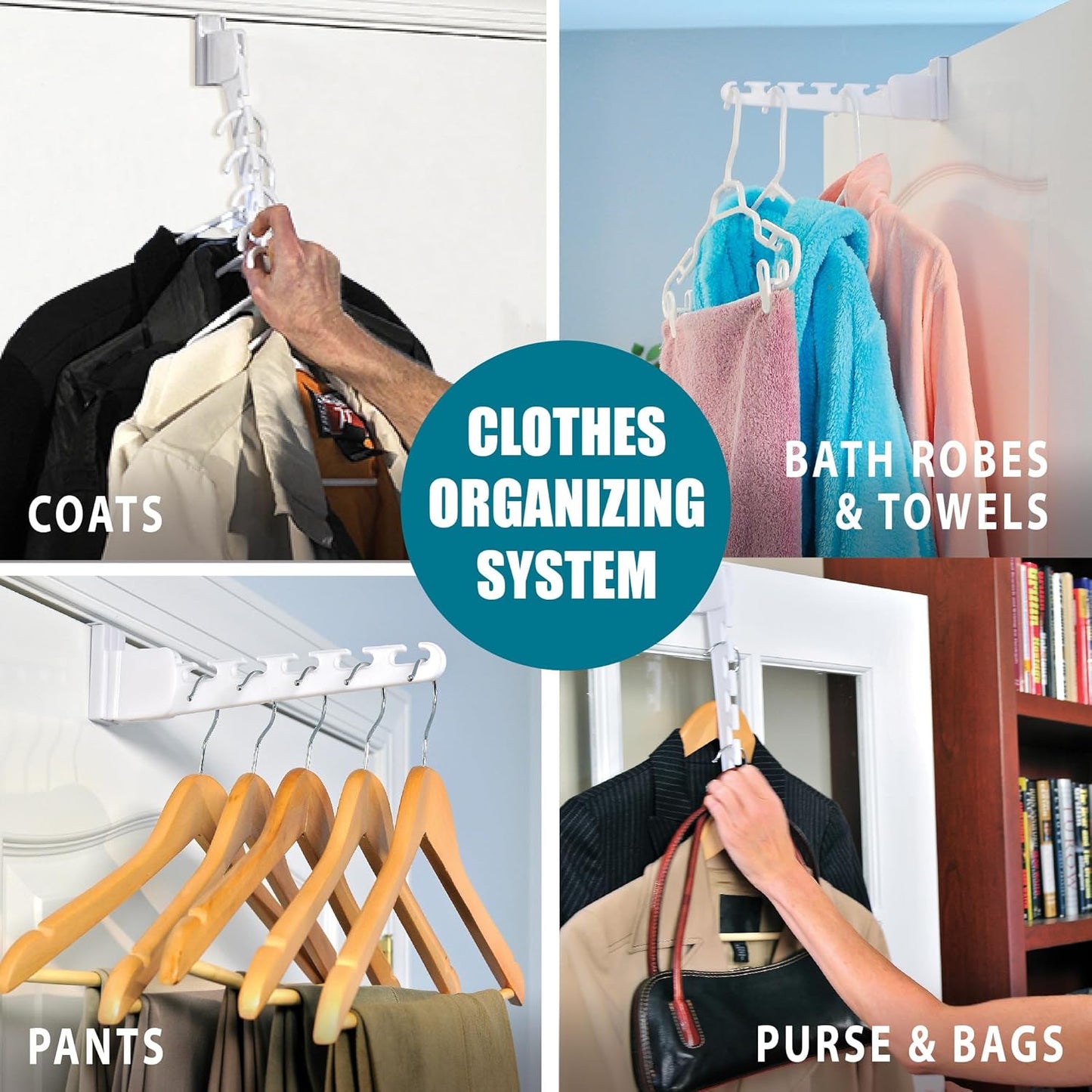 Wonder Hanger Over The Door 2-Pack Organizer for Clothes Hangers, Space-Saving Cascading Hanger