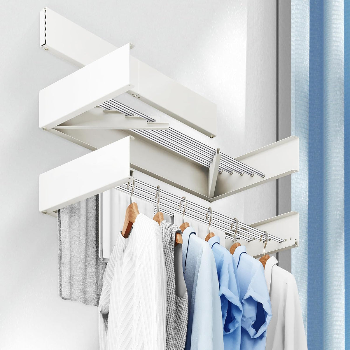 Drying Rack Clothing,Clothes Drying Rack Wall Mounted,Collapsible Hanging Racks for Laundry,Laundry
