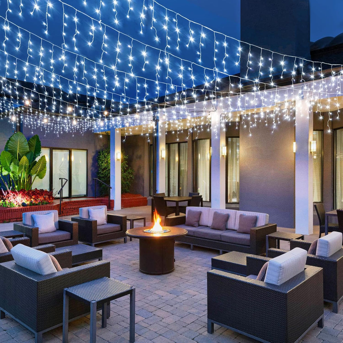 White Christmas Lights Outdoor - 33ft 400 LED Icicle Lights for Outside House, Twinkle Outside