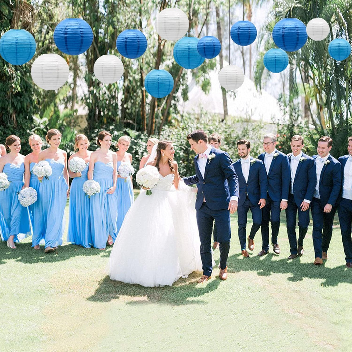 Paper Lanterns Party Decorations Blue - Hanging Paper Lanterns Indoor Outdoor - Wedding Graduation
