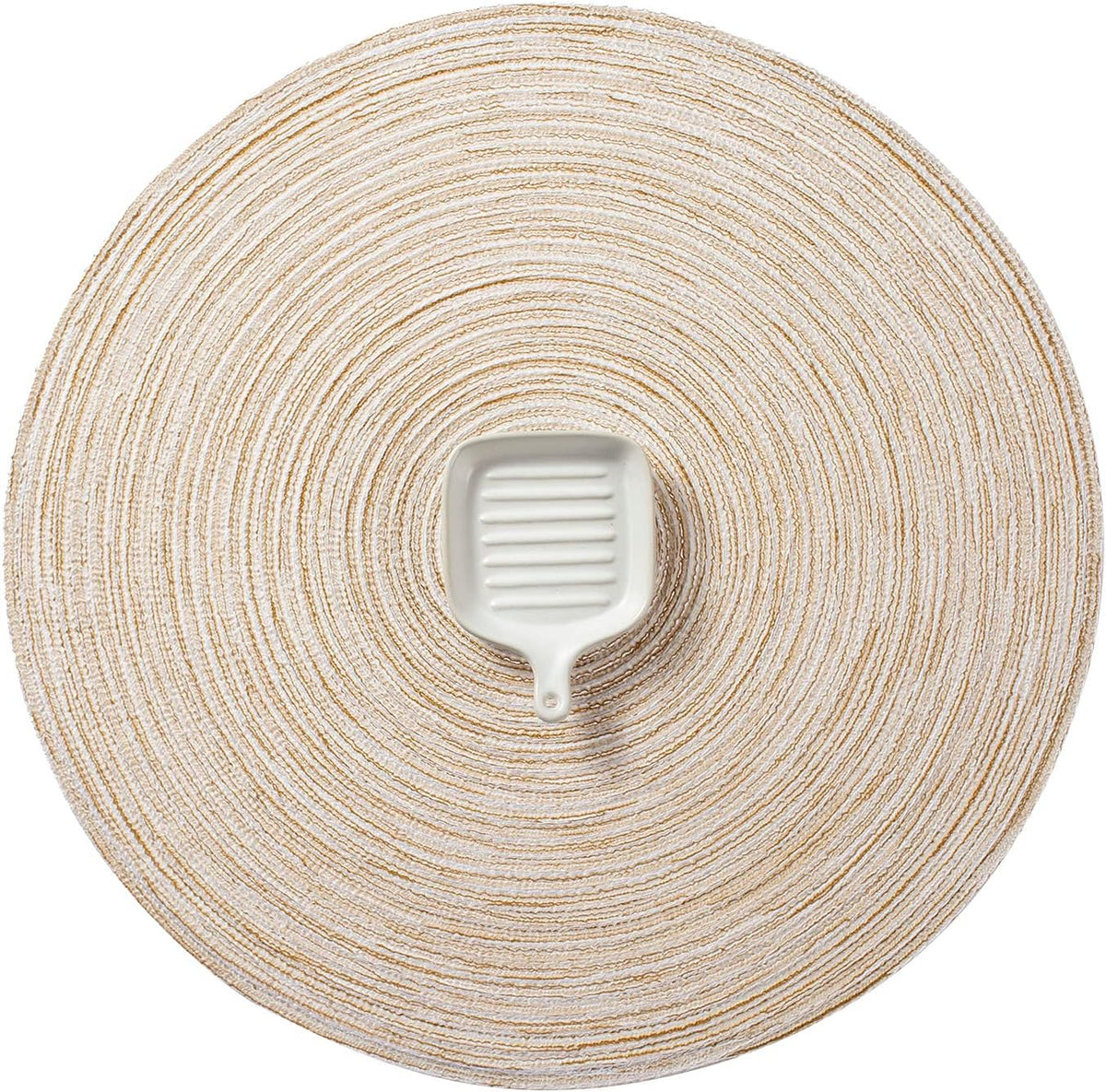 AHHFSMEI Round Braided Placemats Set of 6 Round Table Mats for Dining Tables Natural Woven Heat