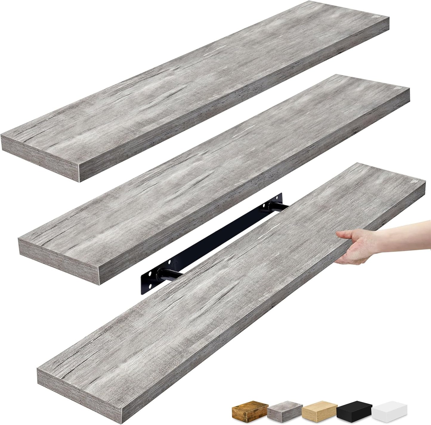Sorbus Floating Shelves for Wall - 35 Inch Long Bathroom Shelves, Wall Decor for Bedroom, Kitchen