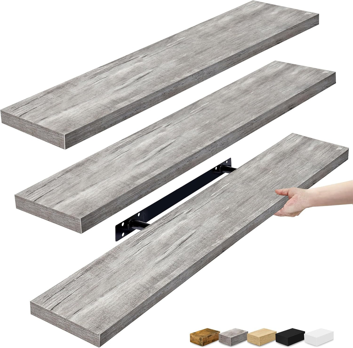 Sorbus Floating Shelves for Wall - 35 Inch Long Bathroom Shelves, Wall Decor for Bedroom, Kitchen