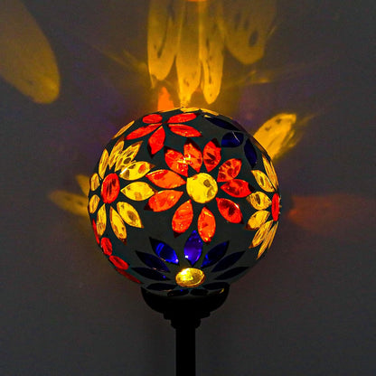 VCUTEKA Solar Garden Lights, Mosaic Solar Lights Outdoor Decor Pathway Light Waterpoof LED Stake