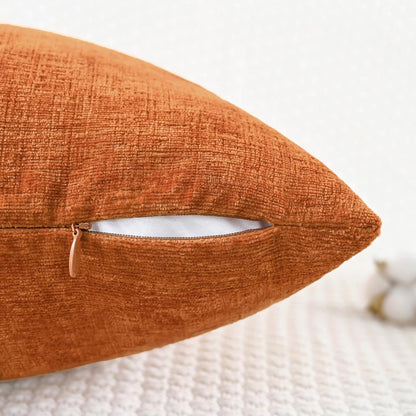 CaliTime Fall Throw Pillow Covers Decorative 12 X 20 Inches Pack of 2 Cozy Chenille Cushion Cases