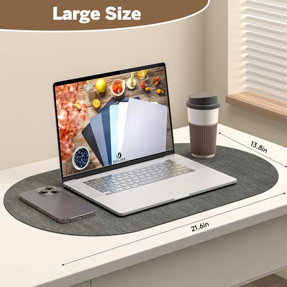 DOLOPL Large Placemats Set of 6, Oval Reversible Wipeable & Non-Slip Place Mats, Modern Faux