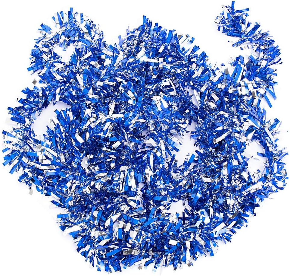 Anderson's Blue & Silver Metallic Tinsel Twist for Trailer Or Golf Cart, 4 inches Wide x 25 ft
