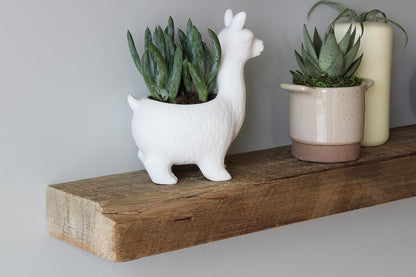 Urban Legacy Reclaimed Barnwood Planks | Floating Shelves for Wall w/Flush Mount Shelf Bracket Set