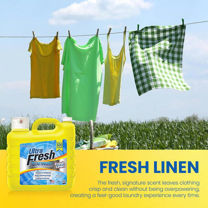 Ultra Fresh 2 Pack Platinum Liquid Laundry Detergent up to 320 Loads, Fresh Linen - Deep Cleaning