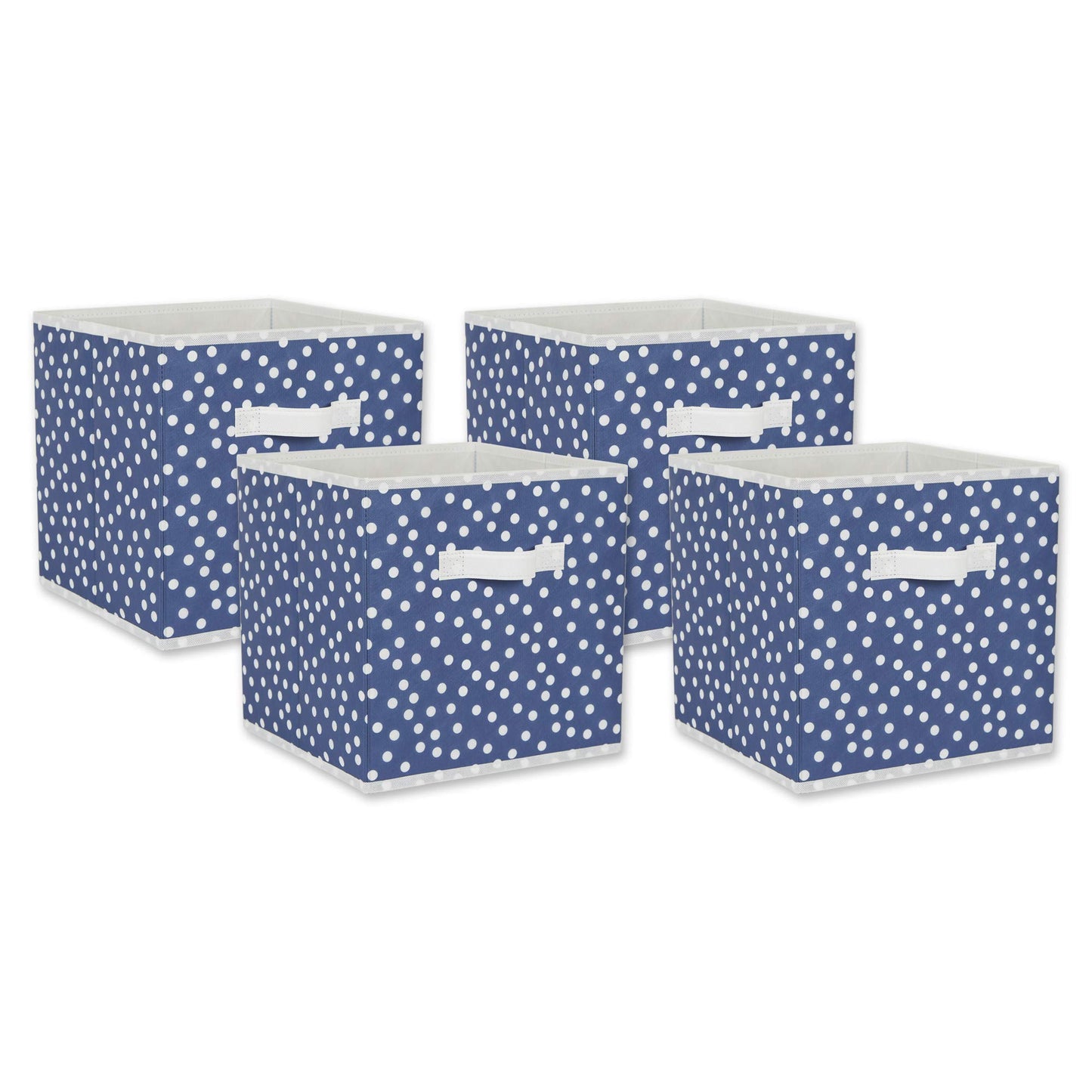 DII Woven Polyester Storage Bin, Polka Dot, French Blue, Small Set of 4