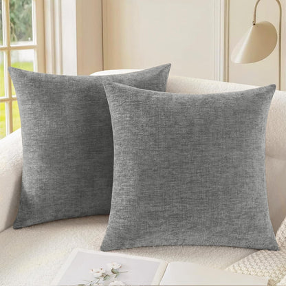 CaliTime Throw Pillow Covers Decorative 26 X 26 Inches Pack of 2 Cozy Chenille Cushion Cases for