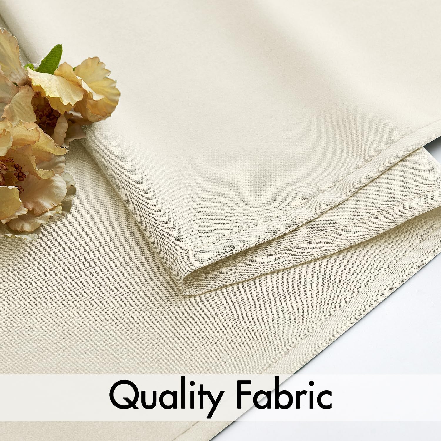 MIULEE Cream Beige Privacy Sheer Curtains That Let Light in 96 Inches Long Non-See-Through Semi
