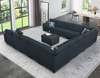 L Lengend Vansen Modular Sectional Sofa U Shaped Couch with Ottoman Modern Reversible Corner
