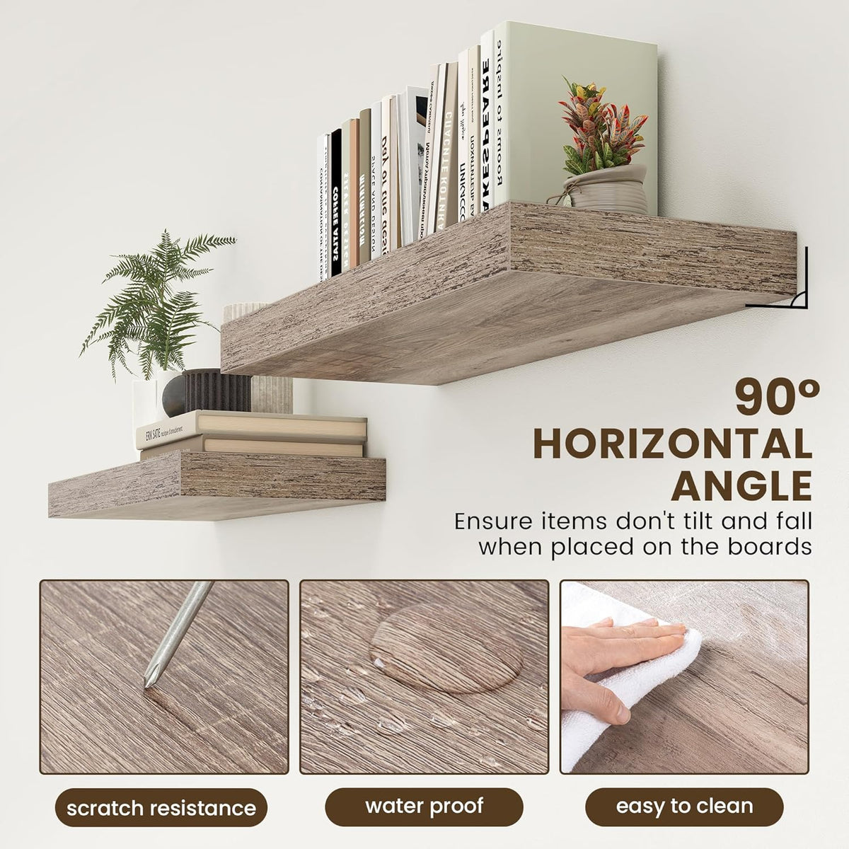 Deep Floating Shelves for Wall | 30 Inch Wide x 12 Inch Deep Floating Shelves | 30W x 12D Rustic