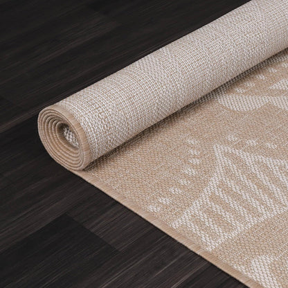 Medallion Outdoor Rug 9x12 Washable Outside Carpet for Indoor Patio Porch Waterproof Easy Cleaning
