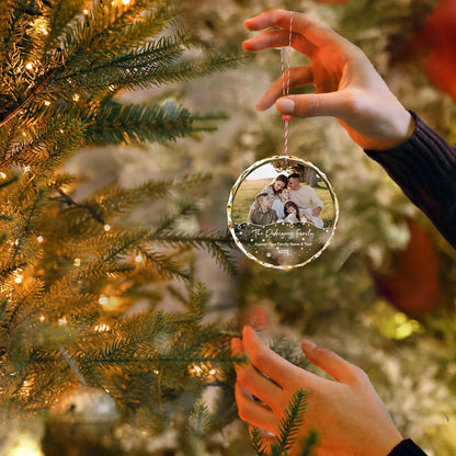 Bemaystar Personalized Family Christmas Ornaments 2025–Custom Crystal Ornament with Photo and