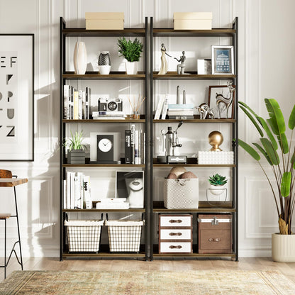 NUMENN Bookshelf, 6 Tier Bookshelves, Home Office Bookcase Shelf Storage Organizer, Free Standing