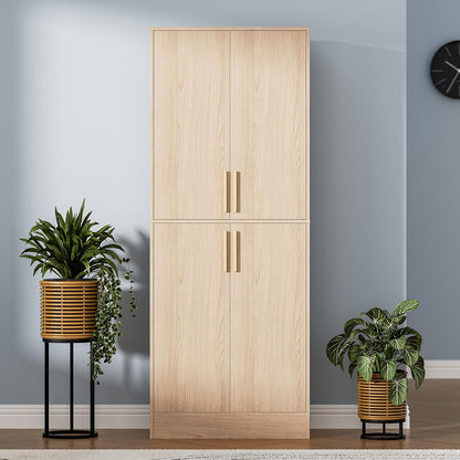 71" Tall Pantry Cabinet with 4 Doors, Kitchen Pantry Storage Cabinet, Freestanding Larder Cupboard