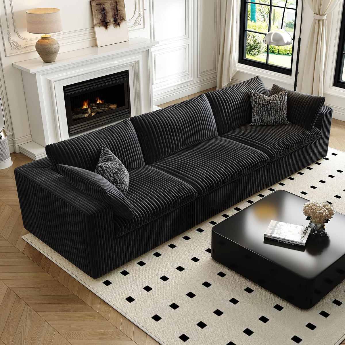 118" Cloud Couch Modular Sectional Sofa for Living Room,Modern Sofa with Deep Seat，3 Seater