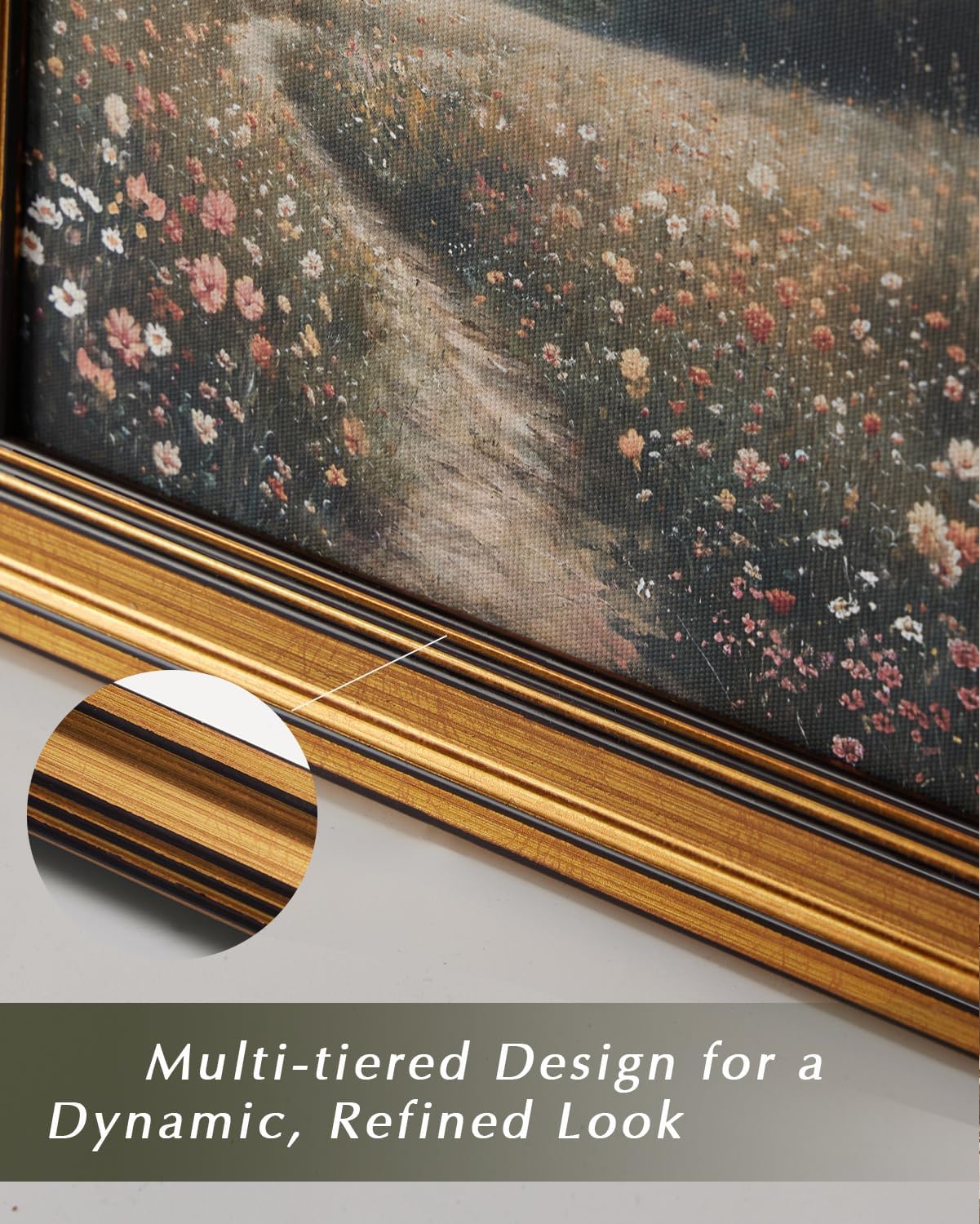 HUARCEY Gold Framed Vintage Wall Art for Living Room, Animals Painting Prints Large Decor for