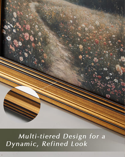 HUARCEY Gold Framed Vintage Wall Art for Living Room, Animals Painting Prints Large Decor for