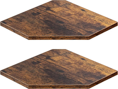 Corner Shelf Wall Mount, Floating Corner Shelves, Set of 2 Corner Wall Shelf Organizer, Rustic Wood