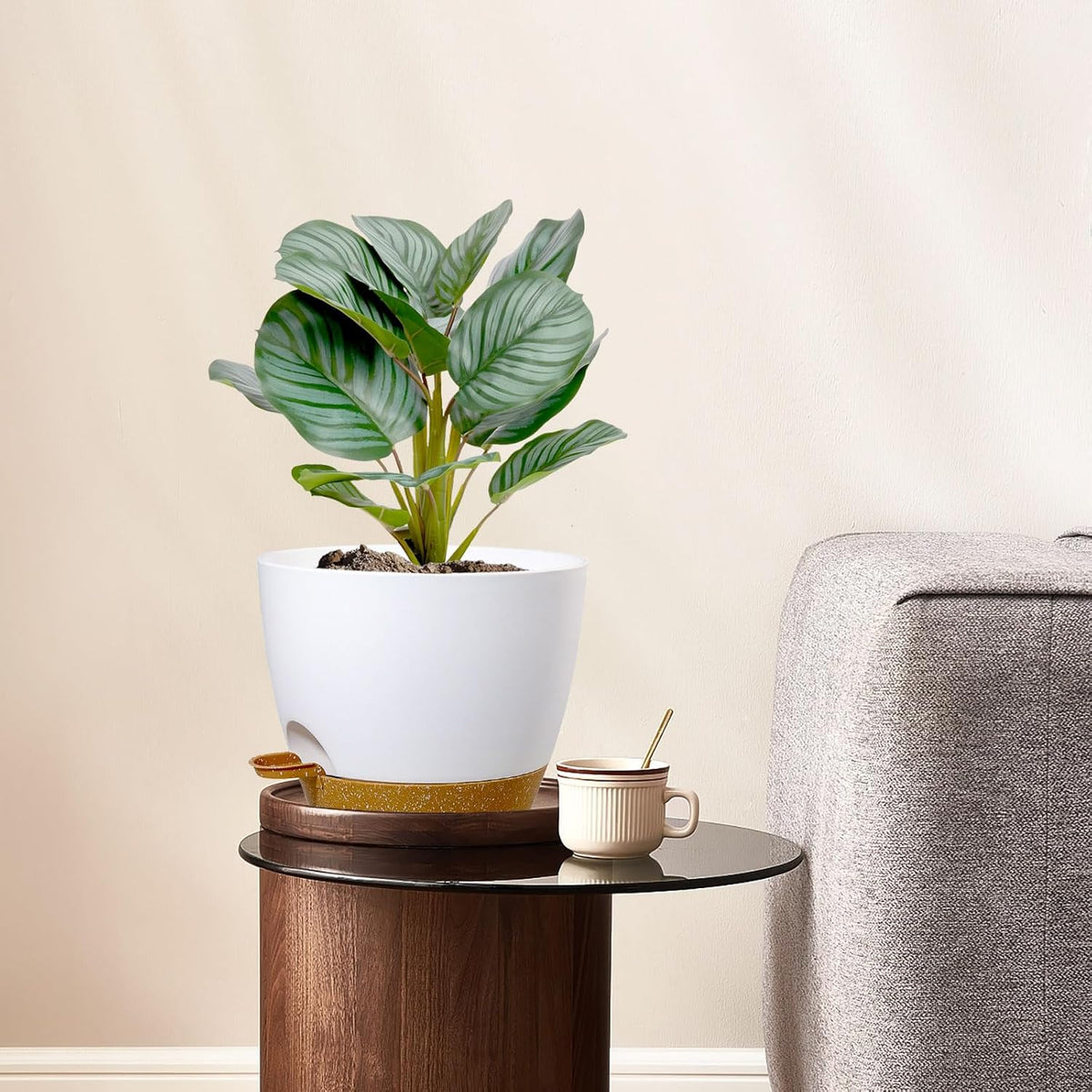 12/10/9 inch Large Self Watering Pots, Plant Pots with Mesh Drainage Holes for Indoor Outdoor