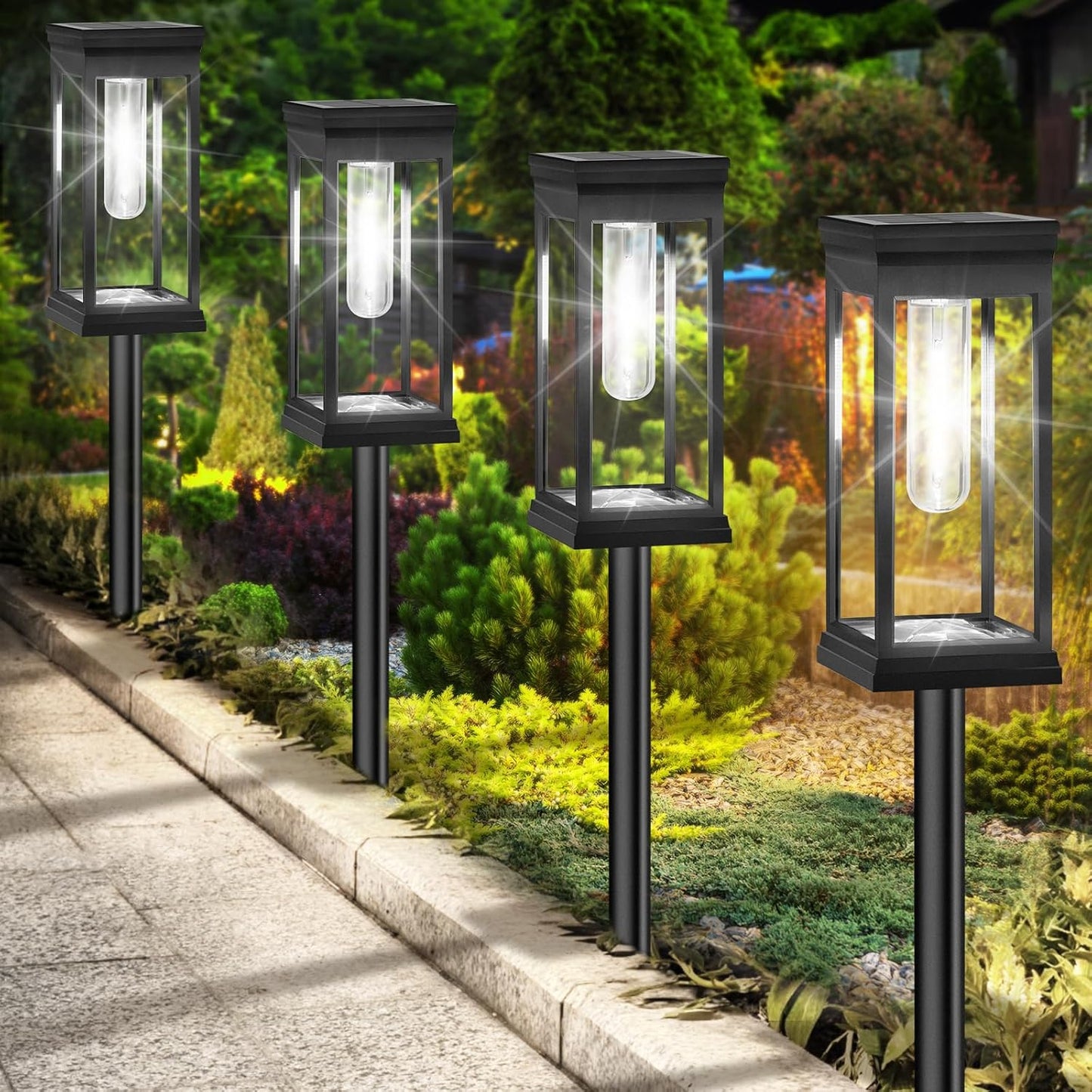 BesLowe 【Upgraded】 Solar Pathway Lights Outdoor, 12-Pack Large LED Solar Light Outdoor Waterproof