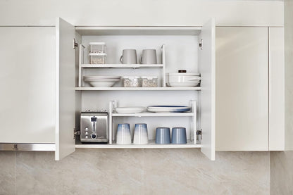Nxconsu Cabinet Shelf Expandable Height Adjustable Shelf Organizer Riser for Kitchen Cabinet Pantry