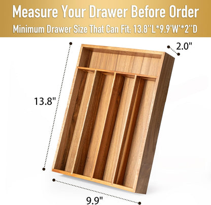 Silverware Organizer Kitchen Drawer Organizer Utensil Organizer Acacia Silverware Holder Cutlery