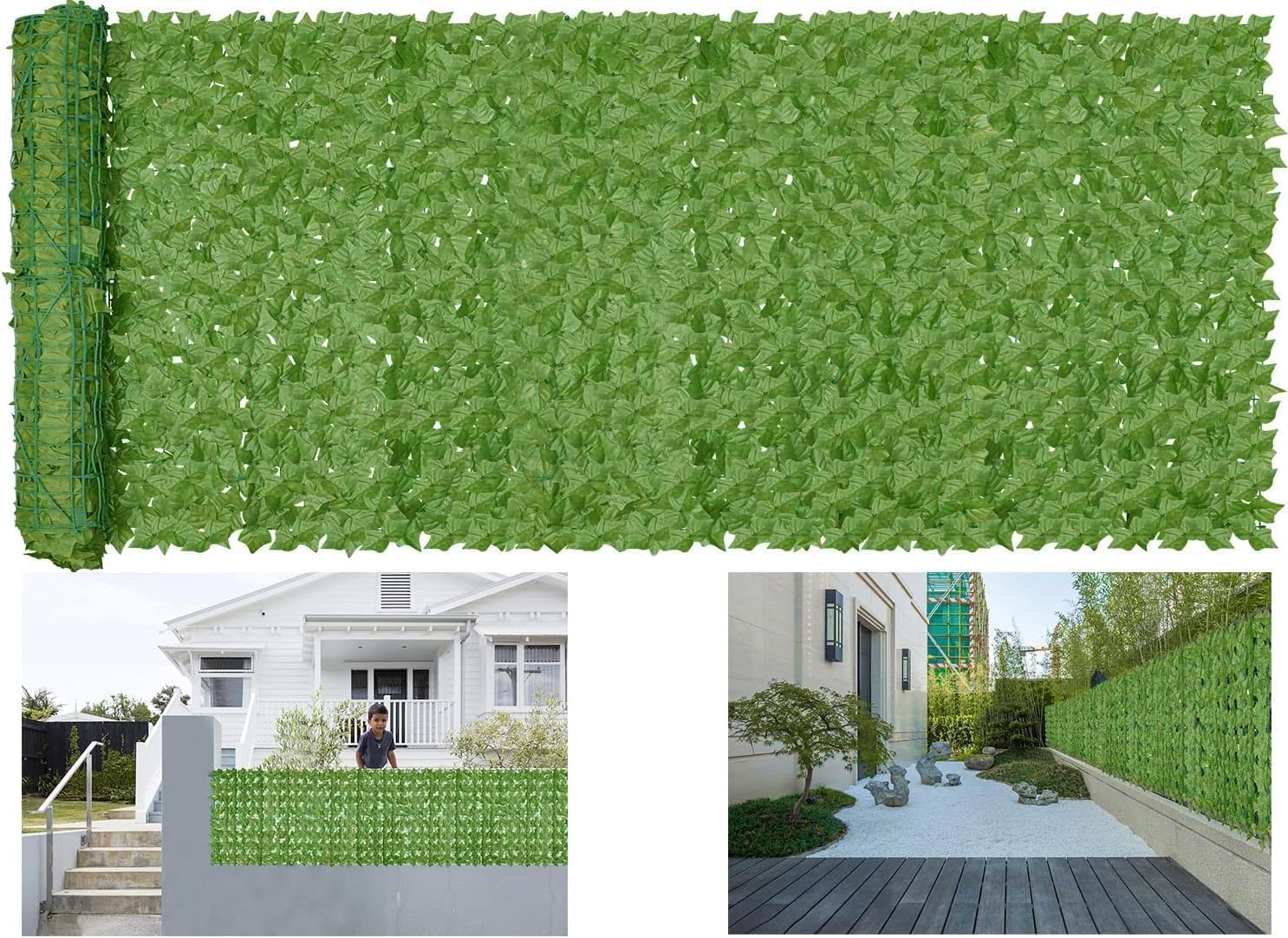 Artificial Ivy Privacy Fence Wall Screen,200x40 in in in UV-Anti Faux Greenery Backdrop Ivy Vine