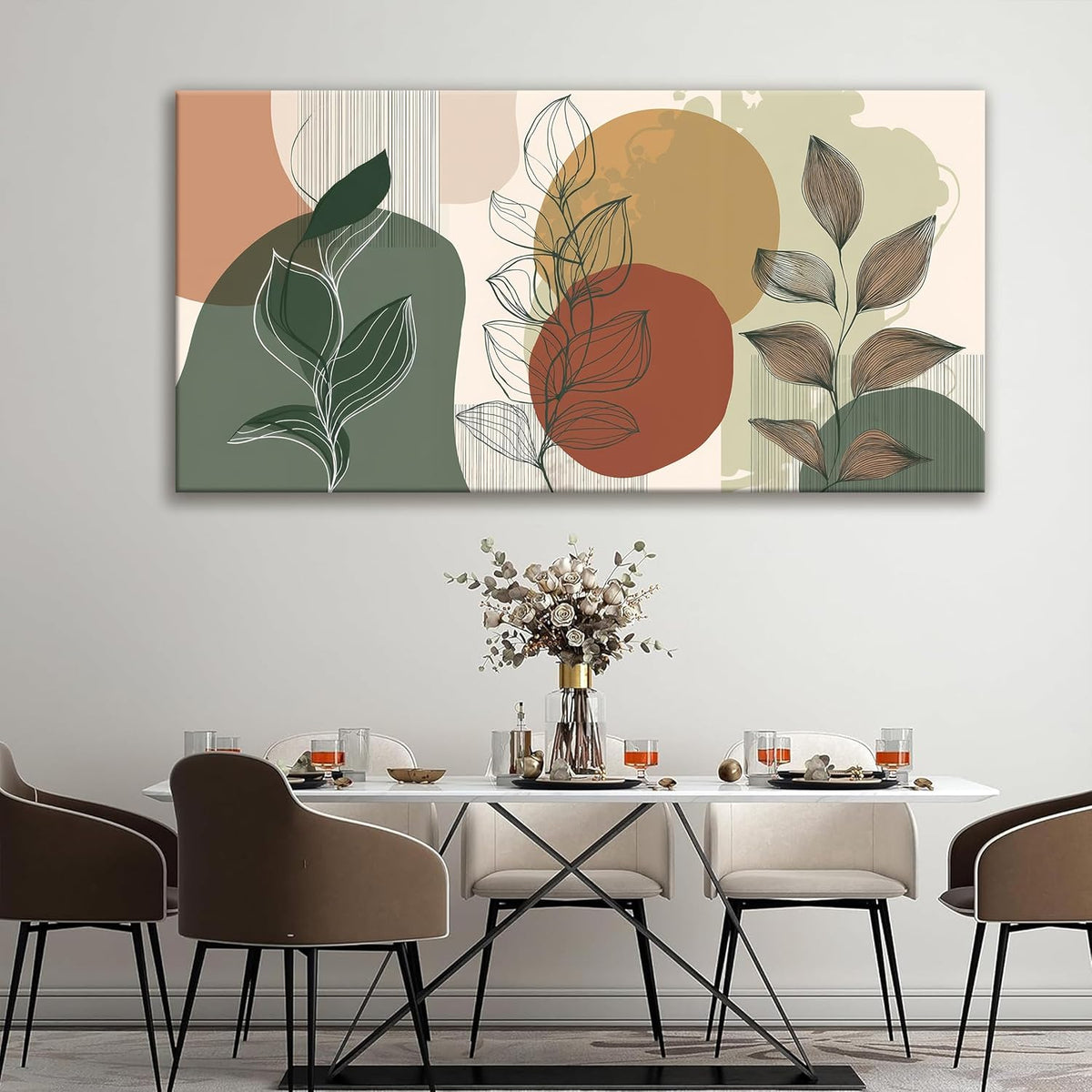 Tsomzxng Large Abstract Boho Wall Art For Living Room Century Modern Canvas Art Wall Decor Picture