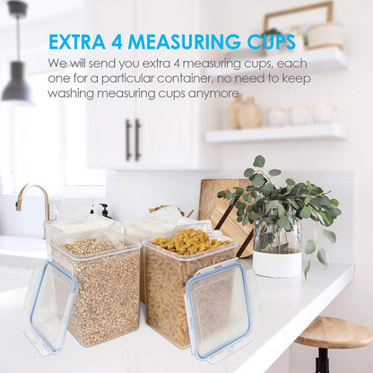 Vtopmart Large Food Storage Containers 5.2L / 175oz, 4 Pieces BPA Free Plastic Airtight Canisters