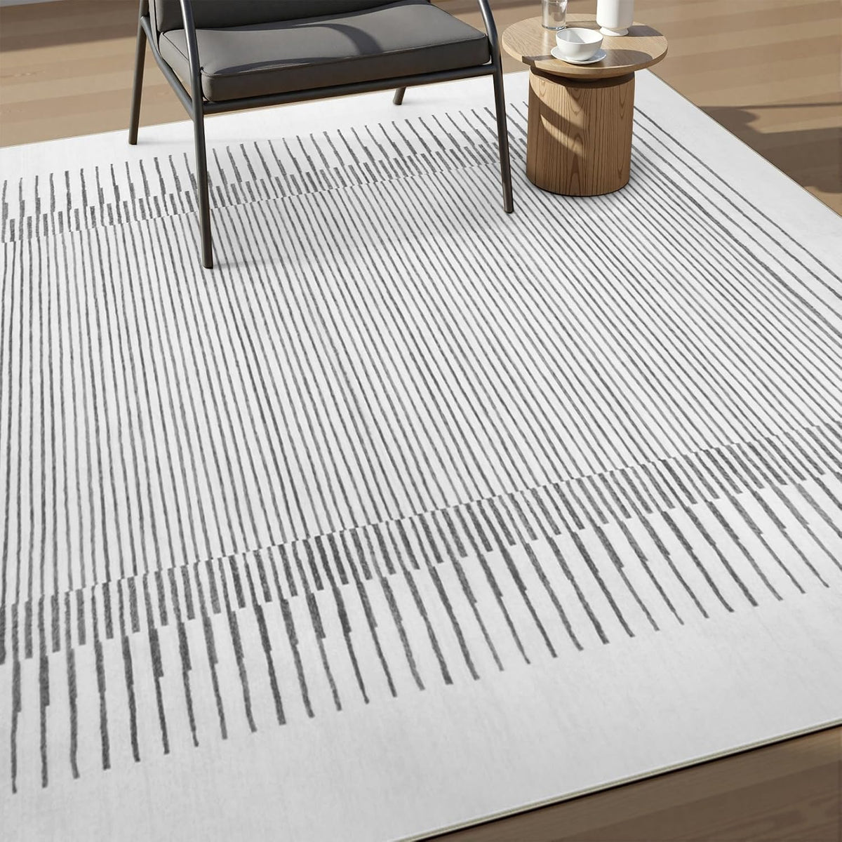 Wonnitar Washable Striped Runner Rug 2'6"x8', Non-Slip Berber Stripe Hallway Runner, Low Pile