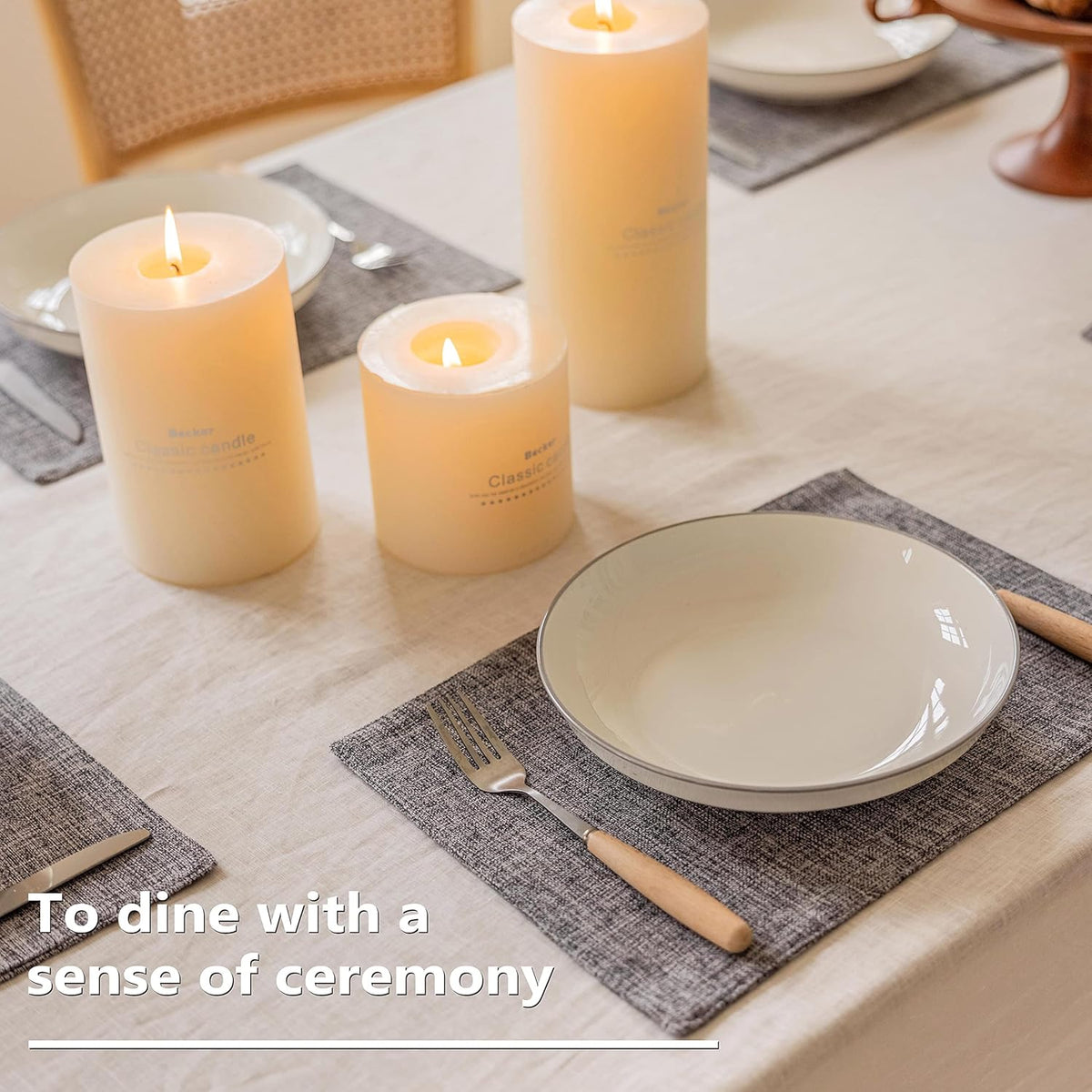 Home Brilliant Linen Placemats Set of 6 Heat Resistant Washable Placemats for Parties Buffet