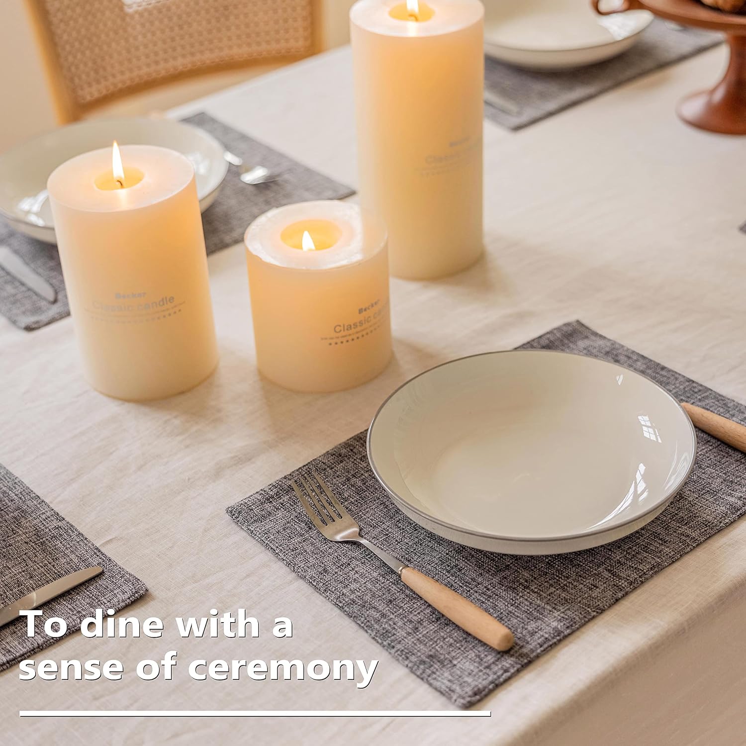 Home Brilliant Linen Placemats Set of 6 Heat Resistant Washable Placemats for Parties Buffet