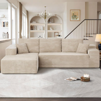 104" Cloud Sectional Couches for Living Room,L Shaped Boneless Couch in A Box,Sleeper Sofa with