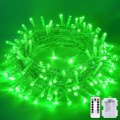 JMEXSUSS 100 LED Green Lights for Halloween Decorations, 33ft Halloween Lights Battery Operated