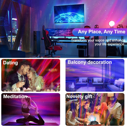 Star Projector, Northern Galaxy Aurora Lights Projector with 33 Light Effects Bluetooth Speaker &