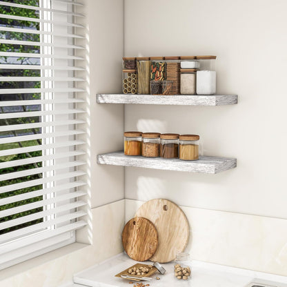 RICHFOCUS 24Inch Floating Shelves for Wall 2 Pack Shelves for Bedroom|Kitchen|Bathroom Wall Mounted