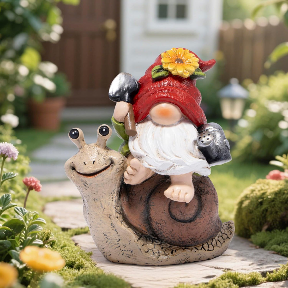 Hodao Spring Garden Gnome Decoration Flower Animal Ornaments Decor Gifts Spring Gnomes for Garden