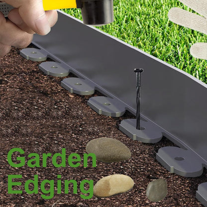 Landscape Edging,33ft x 4inch Tall Plastic Garden Edging Border with 30 Spikes,Lawn Edging for