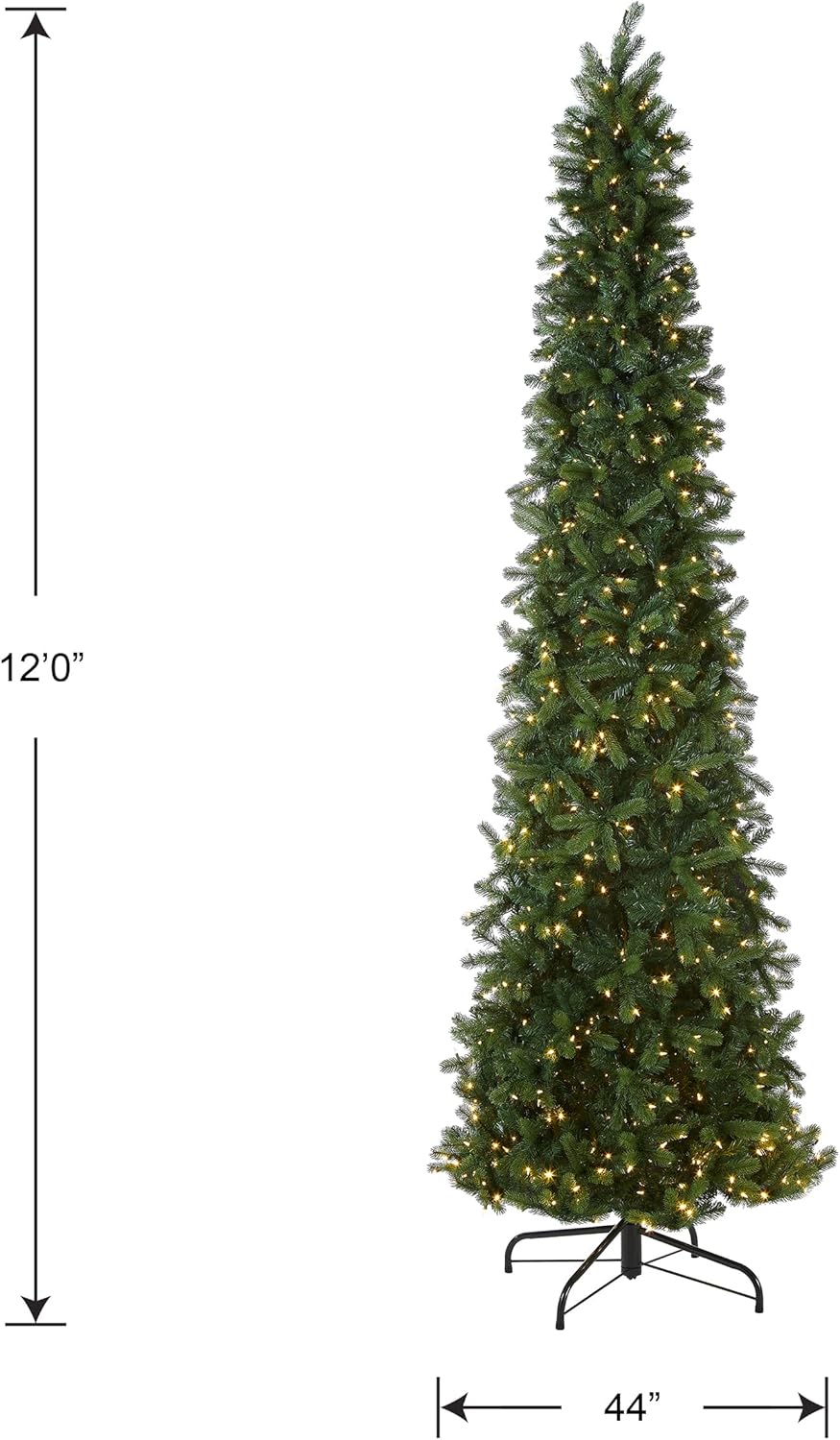 National Tree Company Pre-lit 'Feel Real' Artificial Giant Slim Downswept Christmas Tree, Green